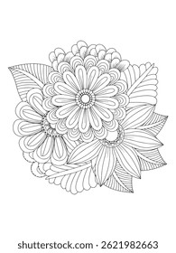 Springtime Flower Patterns Coloring Book for Adults