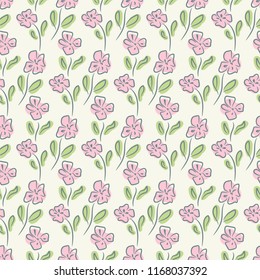 Springtime flowers pattern/ Seamless vector floral background