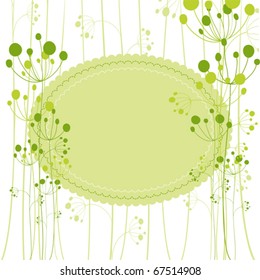 Springtime green dandelion greeting card