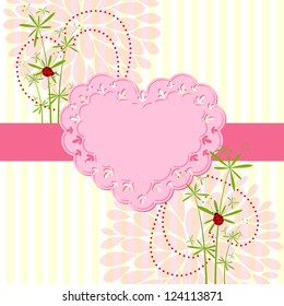 Springtime Love Card with Flower Background