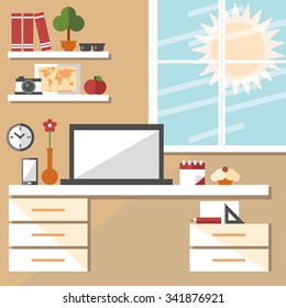 springtime office interior