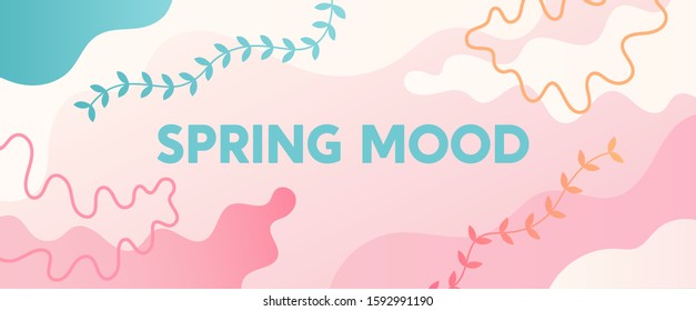 Springtime pink background template. Colorful illustration.Floral poster, invite. Vector greeting card, poster and advertising for greeting card or invitation design 