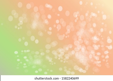  Springtime pink bokeh background design. Green abstract spring background with green to pink gradient, circles, dots and  bokeh design. Summer sale background. Stock vector illustration. EPS 10