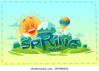 Springtime. Poster / card / background. Vector illustration