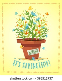 It's springtime. Poster / card / background. Vector illustration