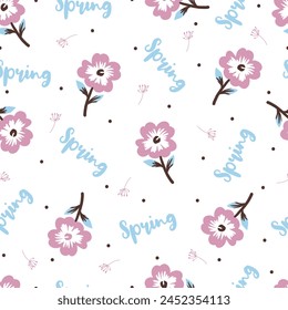 Springtime Serenade Abstract Pink Floral Melody Pattern can be use for background and apparel design