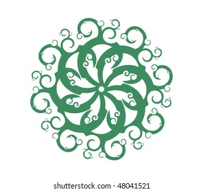 Springtime swirls with botany floral elements, vector illustration