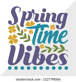 Springtime Vibes Printable Vector Illustration