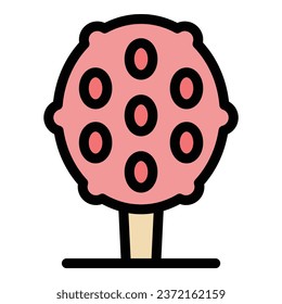 Sprinkle cake icon outline vector. Candy pop. Cute sweet color flat