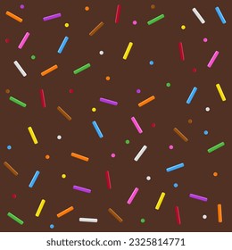 Sprinkle the colorful flecks of sugar we all know and love with background chocolate and which has a black outline on sprinkle vector