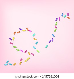 Sprinkle with grains of desserts. Abstract pattern  on a transparent background. Design for holiday designs, party, birthday, invitation. Vector sweet confetti