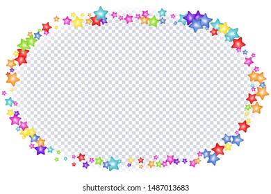 Sprinkle with grains of desserts. Abstract pattern with sharp stars, moon, circles on a transparent background. Design for holiday designs, party, birthday, invitation. Vector sweet confetti