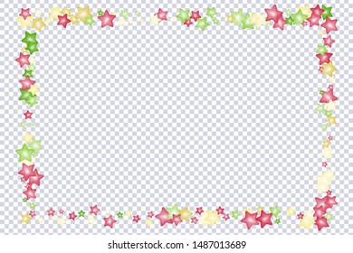 Sprinkle with grains of desserts. Abstract pattern with sharp stars, moon, circles on a transparent background. Design for holiday designs, party, birthday, invitation. Vector sweet confetti