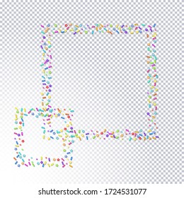 Sprinkle with grains of desserts. Abstract pattern bright colorful sprinkles grainy with shadow isolated on transparent. Design for holiday designs, party, birthday, invitation. Vector sweet confetti