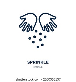 sprinkle icon from farming collection. Thin linear sprinkle, food, cake outline icon isolated on white background. Line vector sprinkle sign, symbol for web and mobile