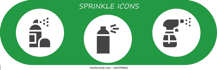sprinkle icon set. 3 filled sprinkle icons.  Simple modern icons about  - Spray