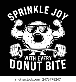 Sprinkle Joy with Every Donut Bite, Sketch doughnut vector artwork for clothing designs. Excellent for fabric prints, textile graphics, posters, and greeting cards.