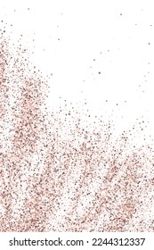 Sprinkle pink confetti dot scatter pattern. Triangle square circle star elements flying. Banner template. Glowing scruple particles dust confetti. Holiday decoration spark splatter