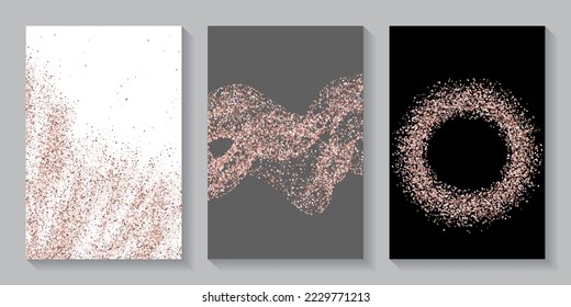 Sprinkle rosa Konfetti Kornstreuung Textur. Dreieckskreis-Kreis-Stern-Granulatvektor. Bannervorlage. Glitzerne Krummelemente Punktschatz. Vogelschmuck-Explosion