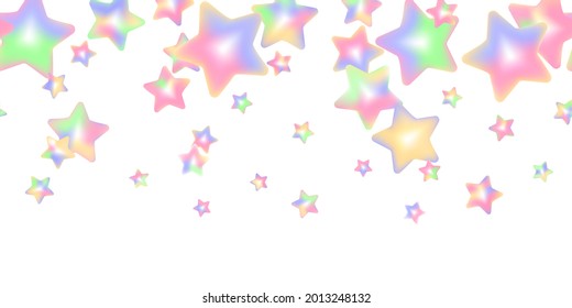 Sprinkle realistic with grains star shaped. Seamless pattern colorful sprinkles grainy of desserts isolated on white. Design for holiday designs, party, birthday, invitation. Vector 3d sweet confetti