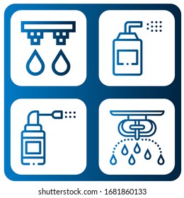 Sprinkle einfache Symbole Set. Enthält Symbole wie Bewässerungssystem, Sprays, Sprinkler, kann für Web, Handy und Logo verwendet werden