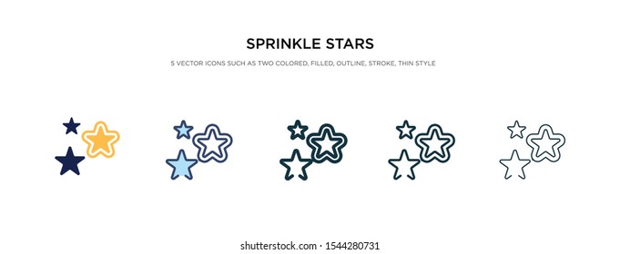 sprinkle stars icon in different style vector illustration. two colored and black sprinkle stars vector icons designed in filled, outline, line and stroke style can be used for web, mobile, ui