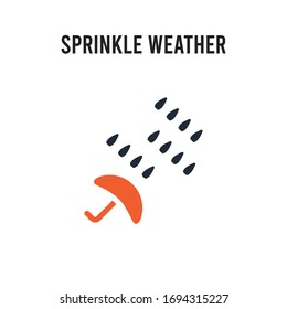 Sprinkle weather vector icon on white background. Red and black colored Sprinkle weather icon. Simple element illustration sign symbol EPS