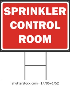 Sprinkler Control Room Yard Sign Design Template. Vector Format White Background.