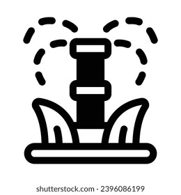 Sprinkler Glyph Icon - Single Icon, Vector