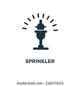 Sprinkler icon. Black filled vector illustration. Sprinkler symbol on white background. Can be used in web and mobile.