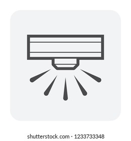 Sprinkler icon or irrigation sprinkler consist of HDPE pipe or high pressure pipeline and water spray. Device is part of automatic irrigation system for watering lawn, field and grass in garden etc.