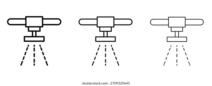 Signo lineal del estilo del icono del rociador para el concepto y el Diseño web móviles.