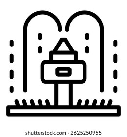 Ícone do Sprinkler. Contornar o ícone de vetor do sistema contra incêndios para o design da Web isolado no plano de fundo branco