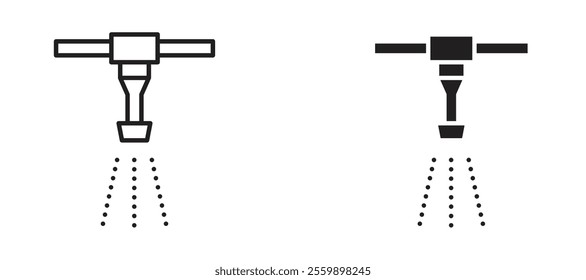 Sprinkler Icon set in black color for ui designs