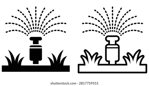 Sprinkler Icon Set – Watering Vector Illustration