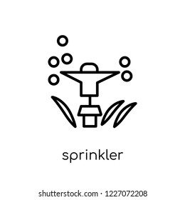sprinkler icon. Trendy modern flat linear vector sprinkler icon on white background from thin line Agriculture, Farming and Gardening collection, outline vector illustration