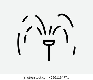 Sprinkler Icon Water Farming Irrigation Spray System Automatic Garden Gardening Sprinkle Black White Outline Shape Vector Clipart Graphic Sign Symbol