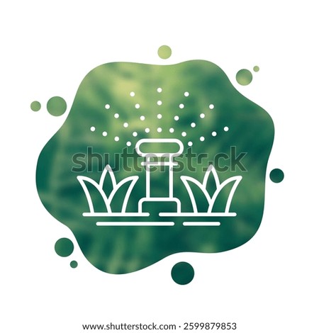 sprinkler line icon, irrigation system vector