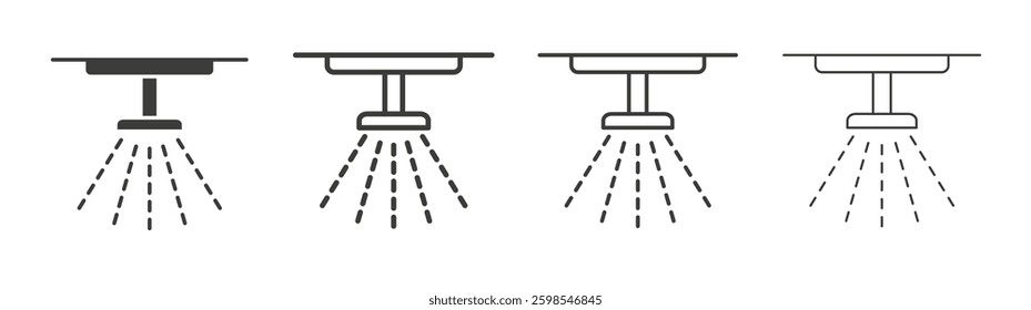 Sprinkler line icon vector illustration set.