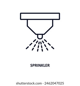 sprinkler outline icon. Thin line icon from agriculture farming and gardening collection. Editable vector isolated on white background