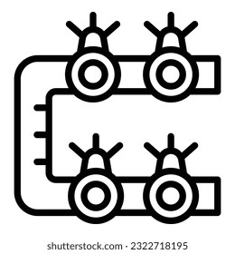 Sprinkler pipe icon outline vector. Water system. Farm garden