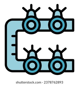 Sprinkler pipe icon outline vector. Water system. Farm garden color flat