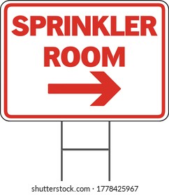 Sprinkler Room Yard Sign Design Template. Vector Format White Background.