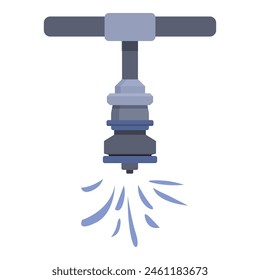 Sprinkler system pipe icon cartoon vector. Emergency pivot. Alarm safety