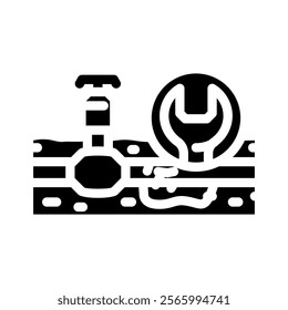 sprinkler system repair garden maintenance glyph icon vector. sprinkler system repair garden maintenance sign. isolated symbol illustration