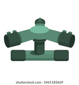 Sprinkler-Dreieck-Icon-Cartoon-Vektorgrafik. Rohrlandwirtschaft. Hofschutz