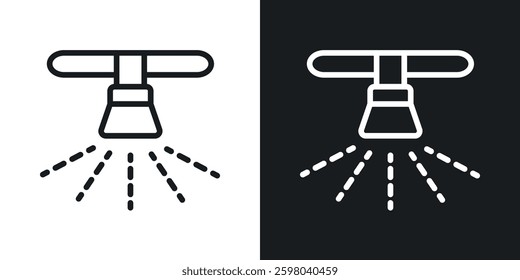 Sprinkler vector icon set in black and white color.