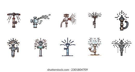 Sprinkler vector set collection graphic clipart design