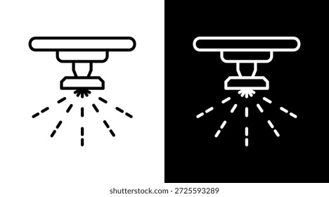 Sprinkler White Icon Set Vector