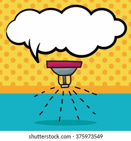 Sprinklers color doodle, speech bubble